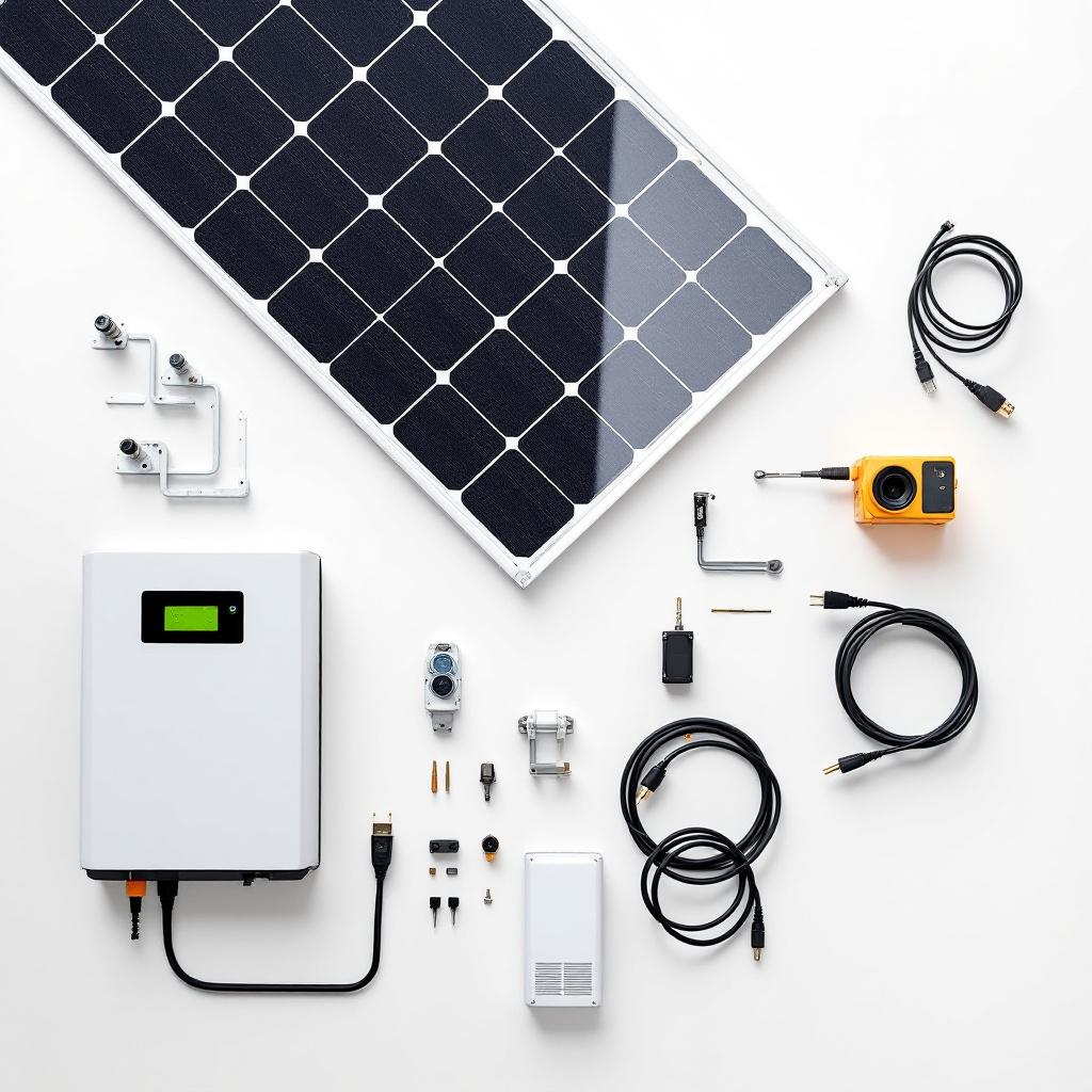 Solar installation components and mounting hardware