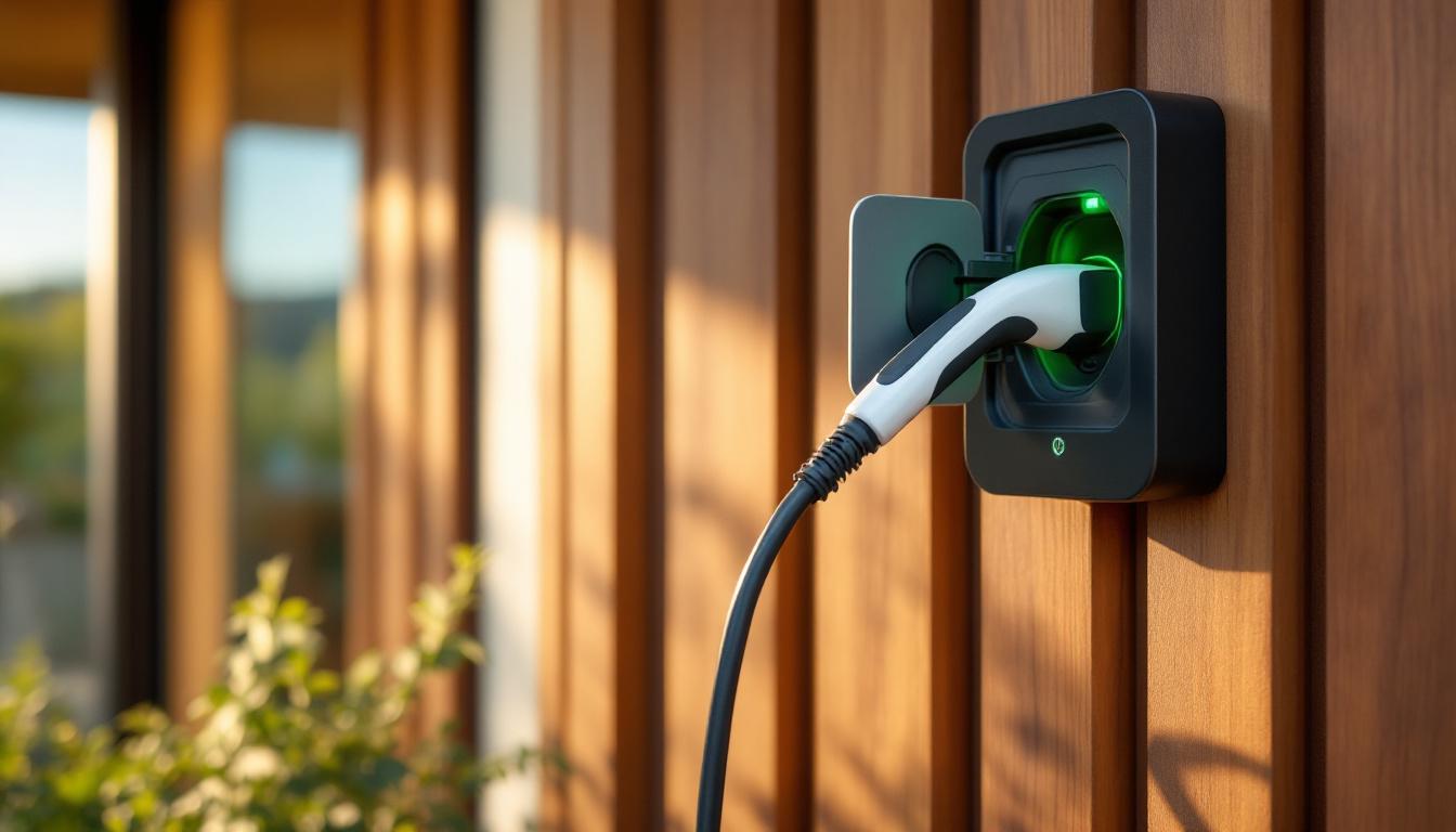 Electric vehicle charging cable plugged into home EV charger NZ
